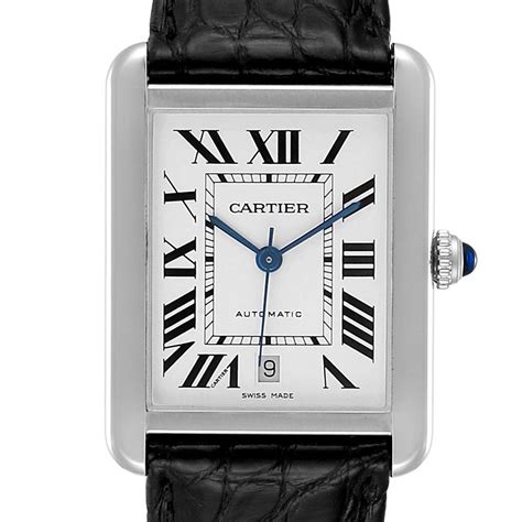 stainless steel cartier watch mens|men's cartier watches prices.